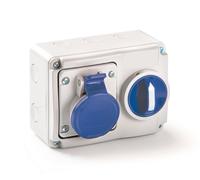 PRESA INTERBLOCCATA 2P+T 3P+T 3P+N+T 16A-32A INCASSO PARETE IP44 220/380