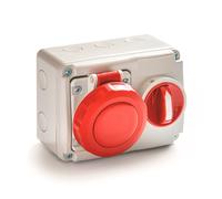 PRESA INTERBLOCCATA 2P+T 3P+T 3P+N+T 16A-32A INCASSO PARETE IP44 220/380