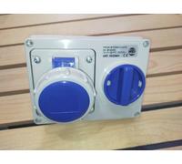 PRESA INTERBLOCCATA ORIZZONTALE 2P+T 16A IP67 CON SCATOLA DI FONDO