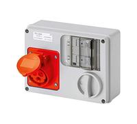Presa interbloccata orizzontale 3P+T con fondo EN 60309 con portafusibili tipo In 16A IP44 380V - ELETTROCANALI SERIE CIVILI EC690921F