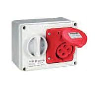 Presa interbloccata orizzontale 3P+T con fondo tipo EN 60309 380V In 32A IP65 - ELETTROCANALI SERIE CIVILI EC690971