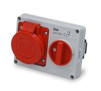 Presa interbloccata orizzontale con sezionatore, con interruttore, ad incasso, 380V 415V, 5 poli, 3P+N+T, 16A, IP54, da interno