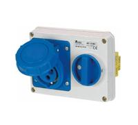 Presa interbloccata orizzontale con sezionatore interruttore, ad incasso, 220V 230V, 3 poli 2P+T, 32A, IP54 da interno