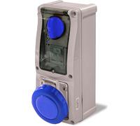 Presa Interbloccata Verticale Con Portafusibili 16A 2P+T Blu IP67 Rosi 16.3216B6