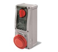 Presa fissa interbloccata da parete 3P+E 16A 380V con portafusibili 10,3x38 IP67