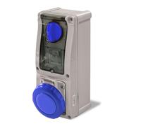 Presa interbloccata verticale con portafusibili 32A 2P+T - BLU
