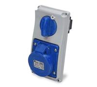 Presa interbloccata verticale con sezionatore interruttore, ad incasso, 220V 230V, 3 poli 2P+T, 32A, IP54 - Rosi 19.3234B6-I