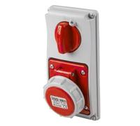 Presa interbloccata verticale con sezionatore interruttore, ad incasso, 380V, 5 poli 3P+N+T, 16A, IP67 - Rosi 19.3416R6-I