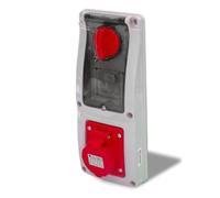 Presa interbloccata verticale con sezionatore interruttore, ad incasso, con portafusibile, 380V, 5 poli 3P+N+T, 32A, IP54 - Rosi 16.3434R6-I