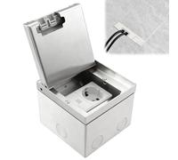Presa interna da pavimento, 16 A, AC250 V, in acciaio inox, con collegamento per cavo di rete e spina europea, kit per casse da pavimento, presa a scomparsa invisibile, presa da incasso per casa e