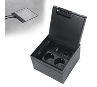 Presa interna da pavimento, in acciaio inox, a scomparsa con 2 AC e USB, impermeabile, per casa, uffici (nero)