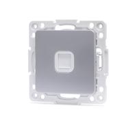 Presa internet - pezzo per collegamento tedesco/francese a 1 via, colore argento, ideale per impianti elettrici moderni. *