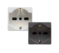 Presa Italiana Tedesca System 10 e 16 A 250V 2P con T Gewiss Bianco
