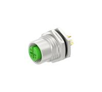 Presa M12 A-Code a 3 pin femmina con blocco frontale M16 per montaggio a pannello, lega di zinco, per saldatura IP67, connettore circolare industriale impermeabile