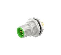 Presa M12 B-Code 4 pin maschio, blocco frontale M16, montaggio a pannello, in lega di zinco, per saldatura IP67, connettore circolare industriale impermeabile