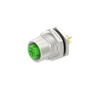 Presa M12 D-Code 4 pin femmina con blocco frontale M16 per montaggio a pannello, in lega di zinco, per saldatura IP67, connettore circolare industriale impermeabile
