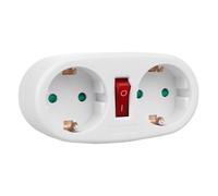 Presa Maclean, sdoppiatore con 2 prese e interruttore automatico, tipo F, 2x16A, MCE338 F