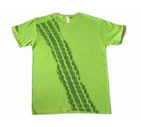 Presa Maglietta Road Stampa Uomo Bremsspur Pneumatici T-Shirt Auto Verde