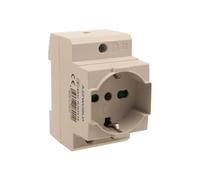 Presa Modulare Universale P40, Schuko + Bipasso Italiano, 10/16A AC 220V, 2 Moduli Barra DIN, IP20 IEC60884