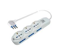Presa mult. 3p30-6 10/16+int. cavo 1, 5m Bianco