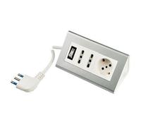 Presa multipla 250V - 2 prese bivalenti 10/16A - 1 presa standard - 2 metri