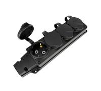 Presa Multipla 4 posti Schuko in Gomma IP54 Nera - Multipresa da Esterno con Coperchi 250V 16A 3500W - Presa Multipla Resistente per Giardino, Garage, Officina e Cantiere - Horoz Electric