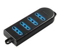 Presa multipla 4 prese bivalenti nera Nero