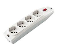Poly Pool PP0398X Presa quadrupla pluristand + interr, Bianca