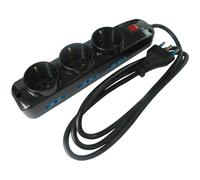 Presa multipla 9 prese diverse cavo 1,5 m interruttore nero Nero
