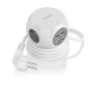 PRESA MULTIPLA AISENS ASPS-2A2C04-W - 3 prese, 4 USB, cavo 1.4m, prese Tipo F, protezione sovratensioni