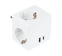 PRESA MULTIPLA ALCASA SW01-W - 3 prese CEE, 2 USB, cavo 0,66 m