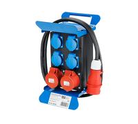 PRESA MULTIPLA BACHMANN 349.008 - 6 prese, cavo 2m, prese CEE e Schuko, protezione sovratensioni, interruttore