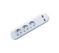 PRESA MULTIPLA BACHMANN 381.801 - 3 prese, 2 USB, cavo 1.5m, prese Type F (CEE 7/4), protezione sovratensioni