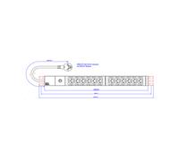 PRESA MULTIPLA BACHMANN 800.3723 - 12 prese, cavo 2m, prese C13, protezione sovratensioni, interruttore