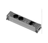 PRESA MULTIPLA BACHMANN 909.0056 - 2 prese, prese tipo F, protezione da sovratensioni, interruttore