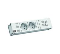 PRESA MULTIPLA BACHMANN CONI 2 prese UTE, 1 USB, cavo 0,2 m, Francia RAL9010