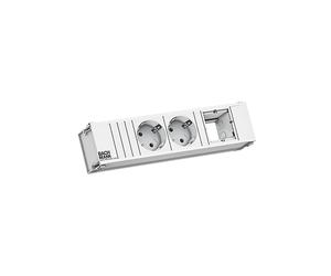 PRESA MULTIPLA BACHMANN CONI 2xCEE7/3 1xCM 0,2m GST18 RAL9010