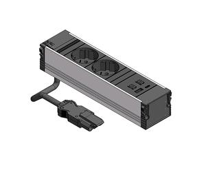 PRESA MULTIPLA BACHMANN CONI 912.233 - 2 prese, 2 USB, cavo 0.2m, prese Schuko, protezione sovratensioni