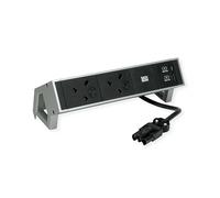 PRESA MULTIPLA BACHMANN Desk 2 - 2 prese, 1 USB, cavo 0,2 m, prese UK, protezione da sovratensioni, interruttore