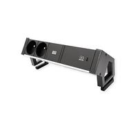 PRESA MULTIPLA BACHMANN Desk 2 Alu - 2 prese, 1 USB, cavo 0,2 m, prese tipo E
