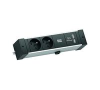 PRESA MULTIPLA BACHMANN DESK RAIL 2 prese, 1 USB, cavo 2m, prese UTE Francia, protezione da sovratensioni