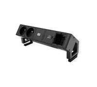 PRESA MULTIPLA BACHMANN DESK2 - 2 prese, 1 USB, cavo 0,2 m, prese UE, protezione da sovratensioni, interruttore