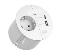 PRESA MULTIPLA BACHMANN Loop in Charge - 3 prese (1 Type E, 1 USB A, 1 USB C), cavo 2m, prese CEE 7/3