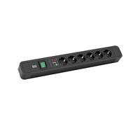 PRESA MULTIPLA BACHMANN PRIMO 2 - 6 prese, cavo 2m, prese CEE7/3, protezione sovratensioni, interruttore