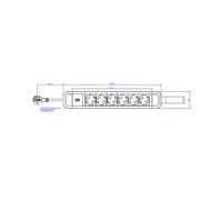 PRESA MULTIPLA BACHMANN PRIMO 2 - 6 prese, cavo 2m, prese Tipo F (CEE 7/7), interruttore on/off