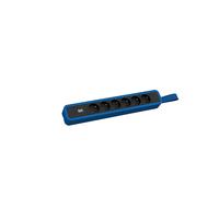 PRESA MULTIPLA BACHMANN PRIMO 2 6xUTE - 6 prese, cavo 2m, prese francesi, colore blu RAL5010