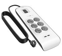 PRESA MULTIPLA BELKIN BSV604CA2M - 6 prese, 2 USB, cavo 2m, prese italiane, protezione sovratensioni