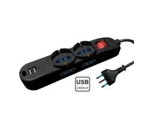 Presa Multipla con 2 porte USB NOVA LINE CE74/2USB