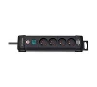 Brennenstu 4007123627608 - Sedia Power Strip, 4 prese, clip, 1,8 m, con interruttore, colore: Nero