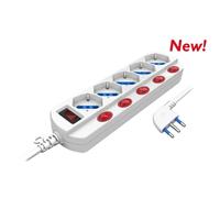 Presa Multipla con interruttore master e interruttori singoli NOVA LINE CEK05Y